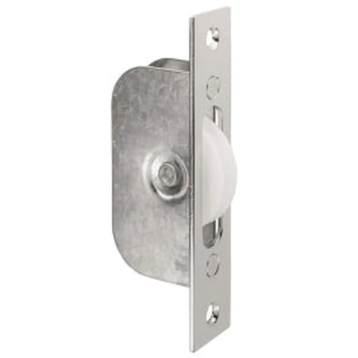 Sash Window Axle Pulley No 2 Square Chrome Forend With Nylon Wheel - Polished Chrome 117MM X 25MM