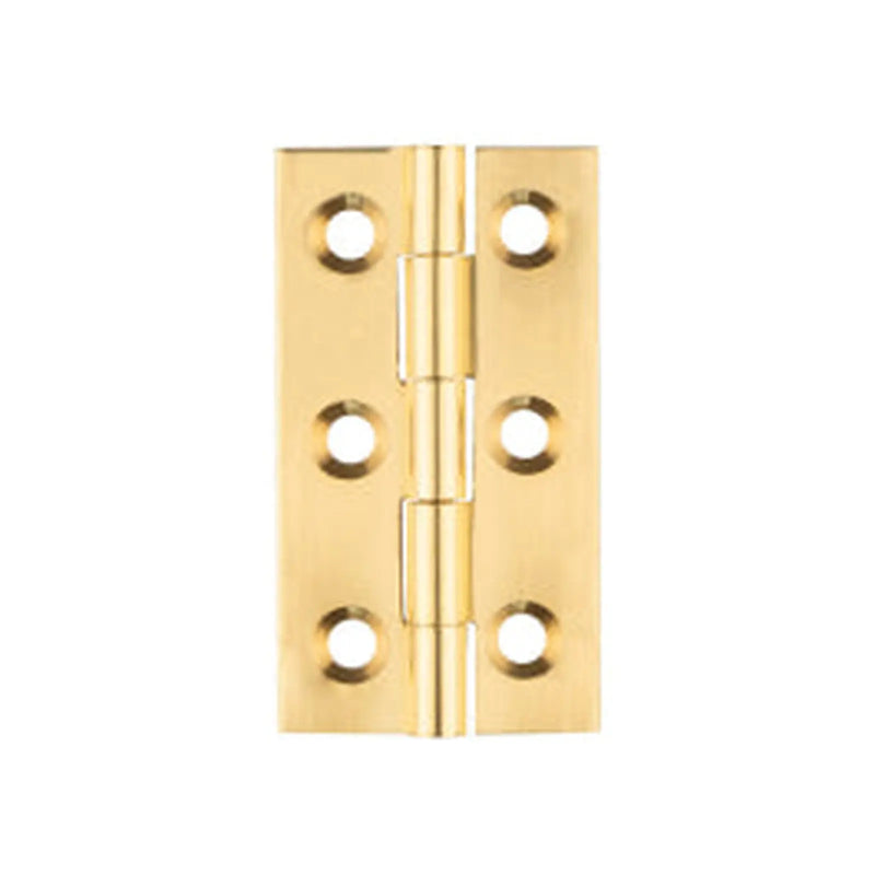 50 X 28 X 1.5Mm Cabinet Hinge C/W Screws (Pair) - Polished Brass 50 x 28 x 1.5