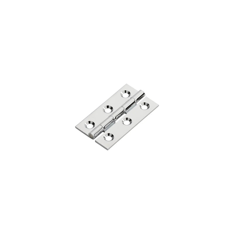 50 X 28 X 1.5Mm Cabinet Hinge C/W Screws (Pair) - Polished Chrome 50 x 28 x 1.5