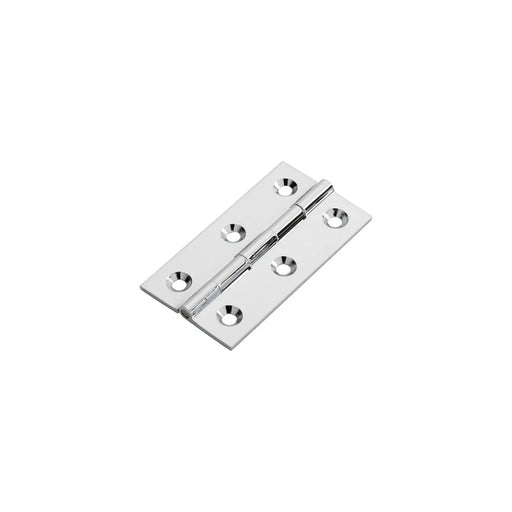 64 X 35 X 2Mm Cabinet Hinge C/W Screws (Pair) - Polished Chrome 64 x 35 x 2