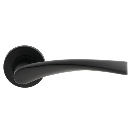Breeze Lever On Sprung Push-On Round Rose - Matt Black