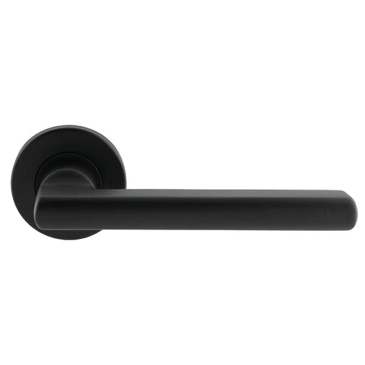 Carlton Lever On Sprung Push-On Round Rose - Matt Black