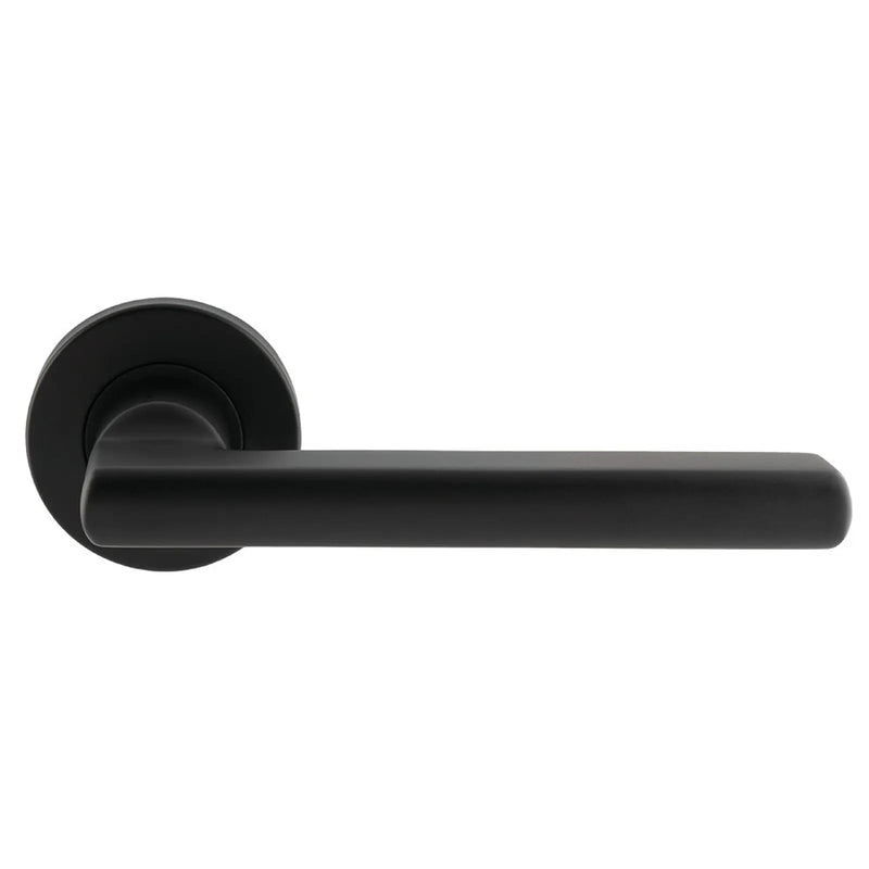 Carlton Lever On Sprung Push-On Round Rose - Matt Black