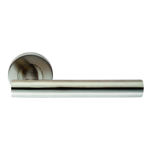 Philadelphia Lever On Sprung Push-On Round Rose - Satin Stainless Steel