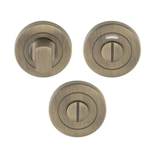 Turn & Release - 5Mm Spindle - Push-On Round Rose - Optional Indicator - Antique Brass