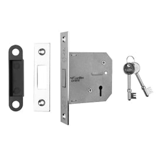 76Mm Dead Lock - 3 Lever - Square - Nickel Plated