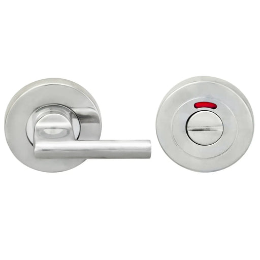 Large Turn & Release - 5Mm Spindle - Push-On Round Rose - Optional Indicator - Bright Stainless Steel