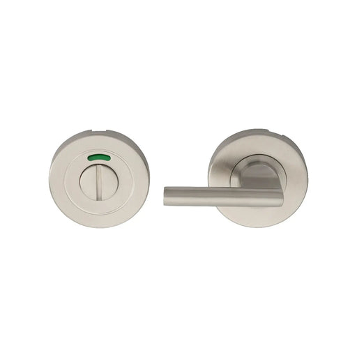 Large Turn & Release - 5Mm Spindle - Push-On Round Rose - Optional Indicator - Satin Stainless Steel