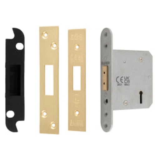76Mm Heavy Duty Deadlock - 5 Lever - Square - Satin Brass