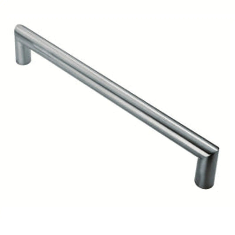 30Mm Dia. Mitred Pull Handle - 450Mm C/C - Bolt Through Fixing - Satin Stainless Steel