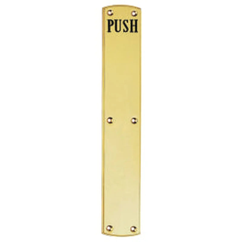 Push Plate (Engraved) - Polished Brass 457MM X 76MM