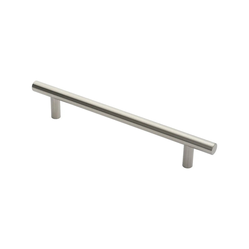 22Mm Dia. T Bar Pull Handle - 300Mm C/C - Bolt Through Fixing - Satin Stainless Steel