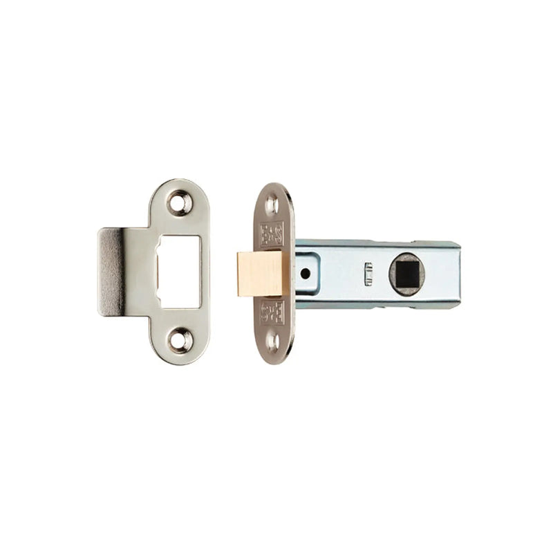 Tubular Latch 2.5 - Rounded Strike & Forend - Nickel Plated 64