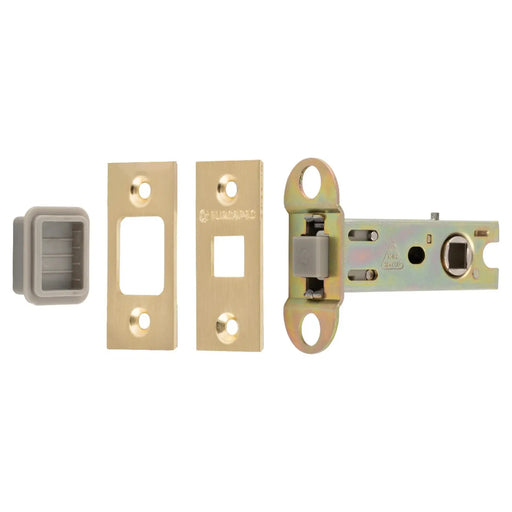 76Mm Tubular Magnetic Catch - 8Mm Follower - Square - Satin Brass