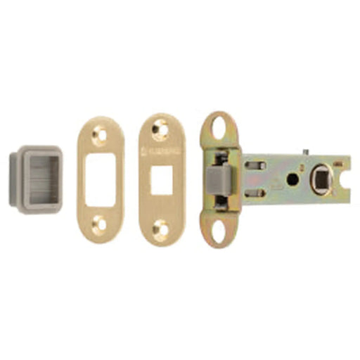 76Mm Tubular Magnetic Catch - 8Mm Follower - Radius - Satin Brass