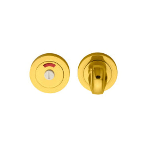 Turn & Release With Indicator On Concealed Fix Round Rose (4.9 X 67Mm Spindle) - Polished Brass 51MM