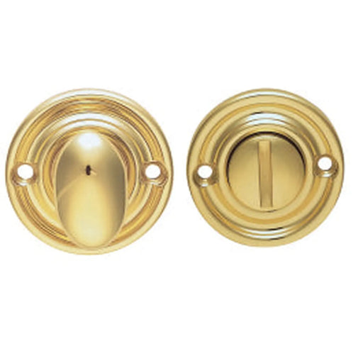 Turn & Release To Suit Bathroom Lock / Oval Turn - Polished Brass 45MM