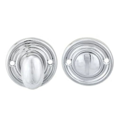 Turn & Release To Suit Bathroom Lock / Oval Turn - Polished Chrome 45MM