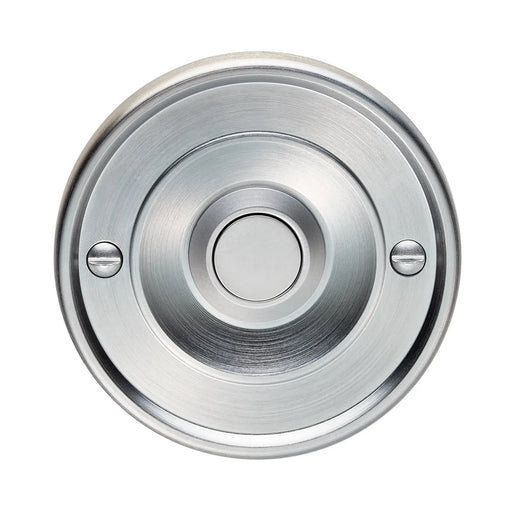 Round Bell Push - Satin Chrome 65 x 7