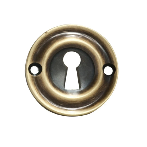Victorian Escutcheon Lock Profile Round Face Fix - Florentine Bronze 42MM