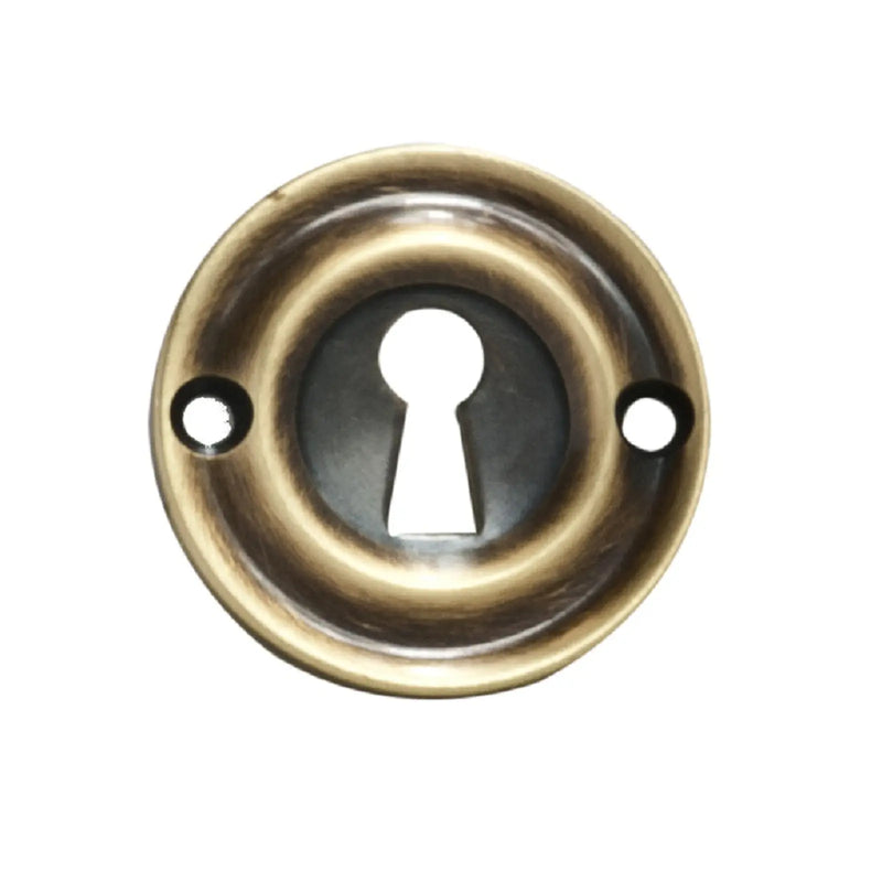 Victorian Escutcheon Lock Profile Round Face Fix - Florentine Bronze 42MM