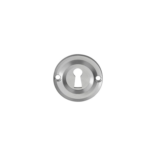 Victorian Escutcheon Lock Profile Round Face Fix - Satin Chrome 42MM
