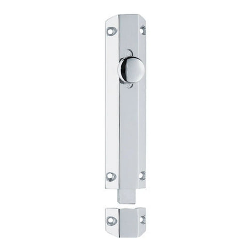 203 X 36Mm Surface Bolt C/W Keep Flat & Angled Mortice Keeps - Polished Chrome 202MM