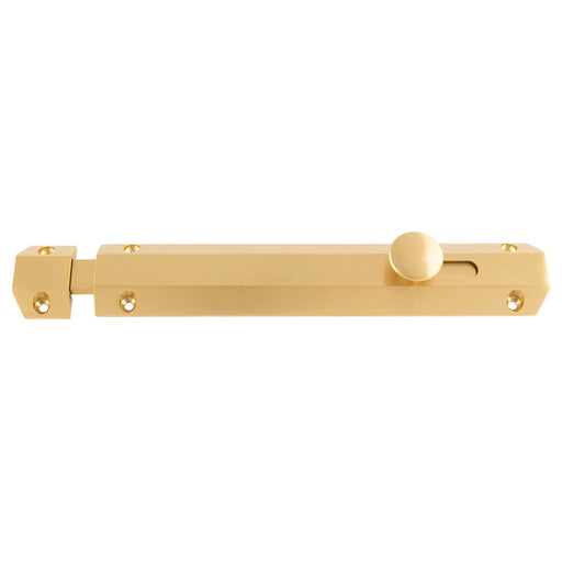 203 X 36Mm Surface Bolt C/W Keep Flat & Angled Mortice Keeps - Satin Brass