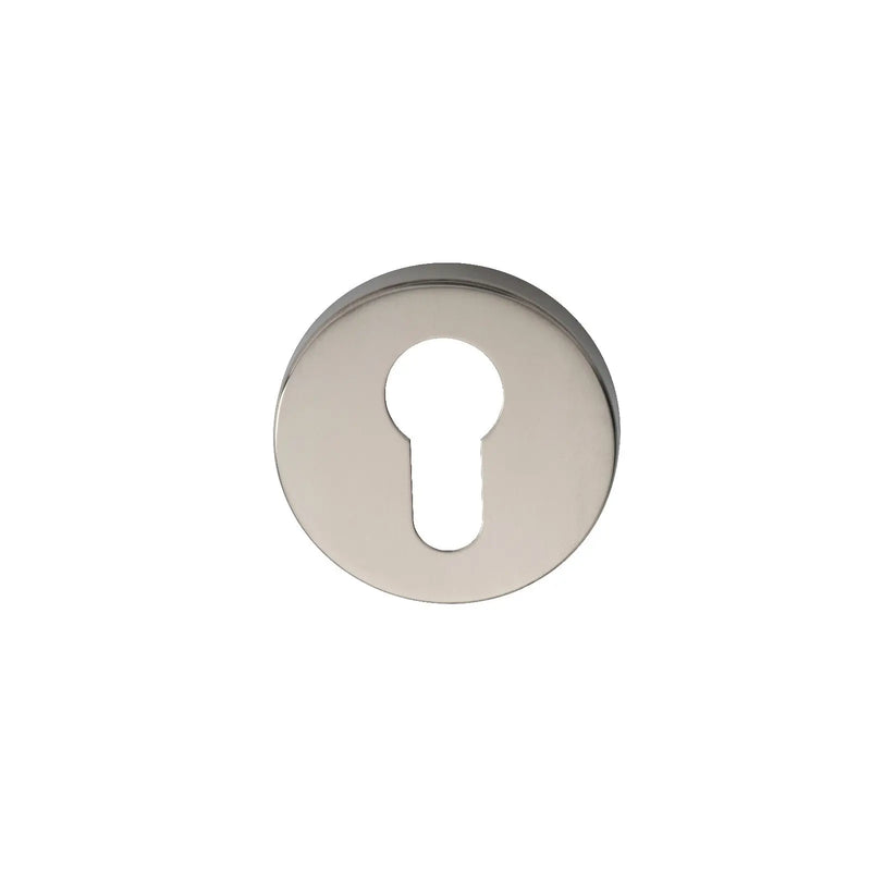 Escutcheon - Euro Profile - Push-On Round Rose - Bright Stainless Steel