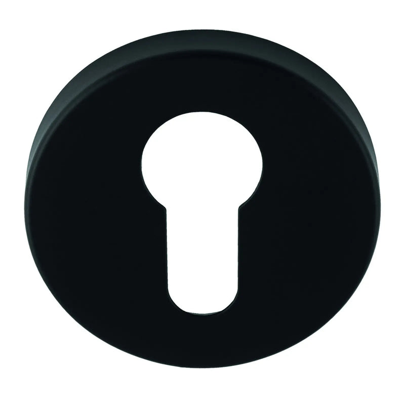 Escutcheon - Euro Profile - Push-On Round Rose - Matt Black