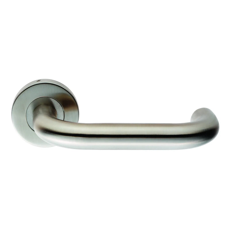 Nera 19Mm Safety Lever On Sprung Push-On Round Rose - Satin Stainless Steel