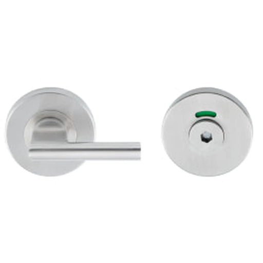 Large Turn & Hex Release - 5Mm Spindle - Push-On Round Rose - Optional Indicator - Satin Stainless Steel