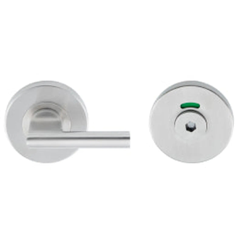 Large Turn & Hex Release - 5Mm Spindle - Push-On Round Rose - Optional Indicator - Satin Stainless Steel