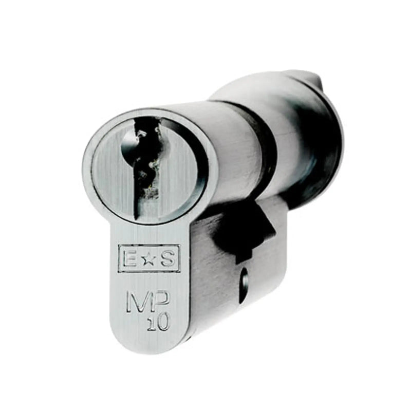 Mp10 80Mm Euro Cylinder & Turn - Mk - Polished Chrome