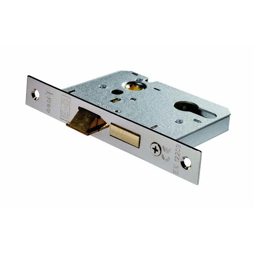 76Mm Sash Lock - Euro - 47.5Mm C/C - Square - Nickel Plated