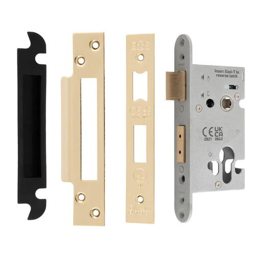64Mm Heavy Duty Sashlock - Euro - 47.5Mm C/C - Square - Stainless Brass