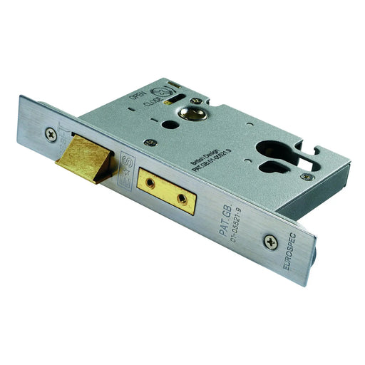 76Mm Heavy Duty Sashlock - Euro - 47.5Mm C/C - Square - Satin Stainless Steel
