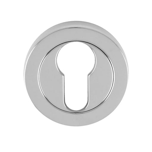Escutcheon - Euro Profile - Screw-On Round Rose - Polished Chrome