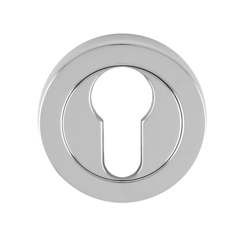 Escutcheon - Euro Profile - Screw-On Round Rose - Polished Chrome