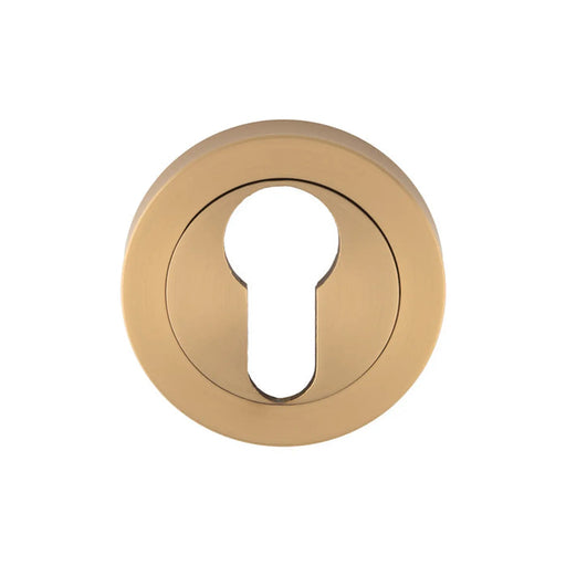 Escutcheon - Euro Profile - Screw-On Round Rose - Satin Brass