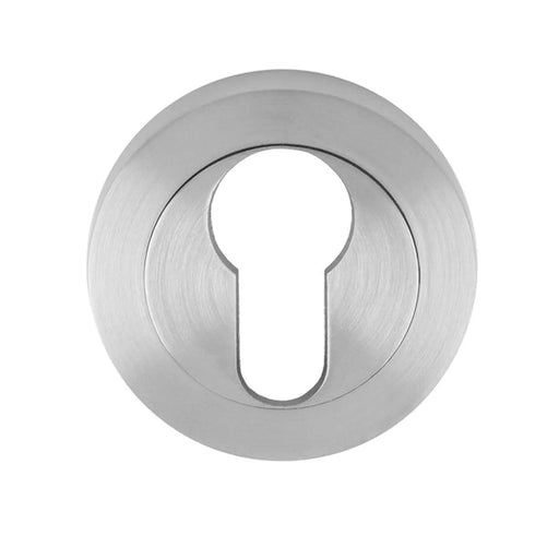 Escutcheon - Euro Profile - Screw-On Round Rose - Satin Chrome