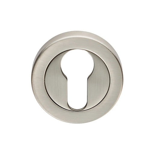Escutcheon - Euro Profile - Screw-On Round Rose - Satin Nickel