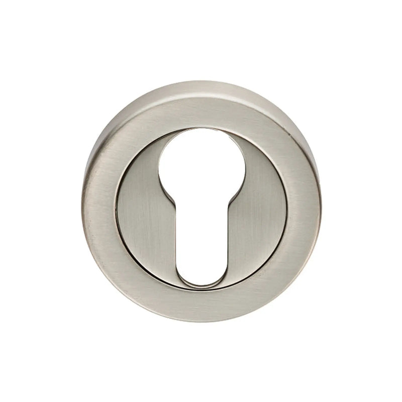 Escutcheon - Euro Profile - Screw-On Round Rose - Satin Nickel