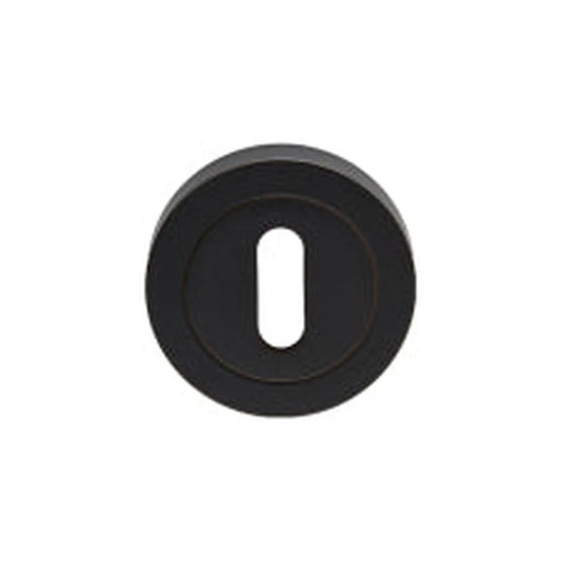 Escutcheon - Lock Profile - Screw-On Round Rose - Matt Black