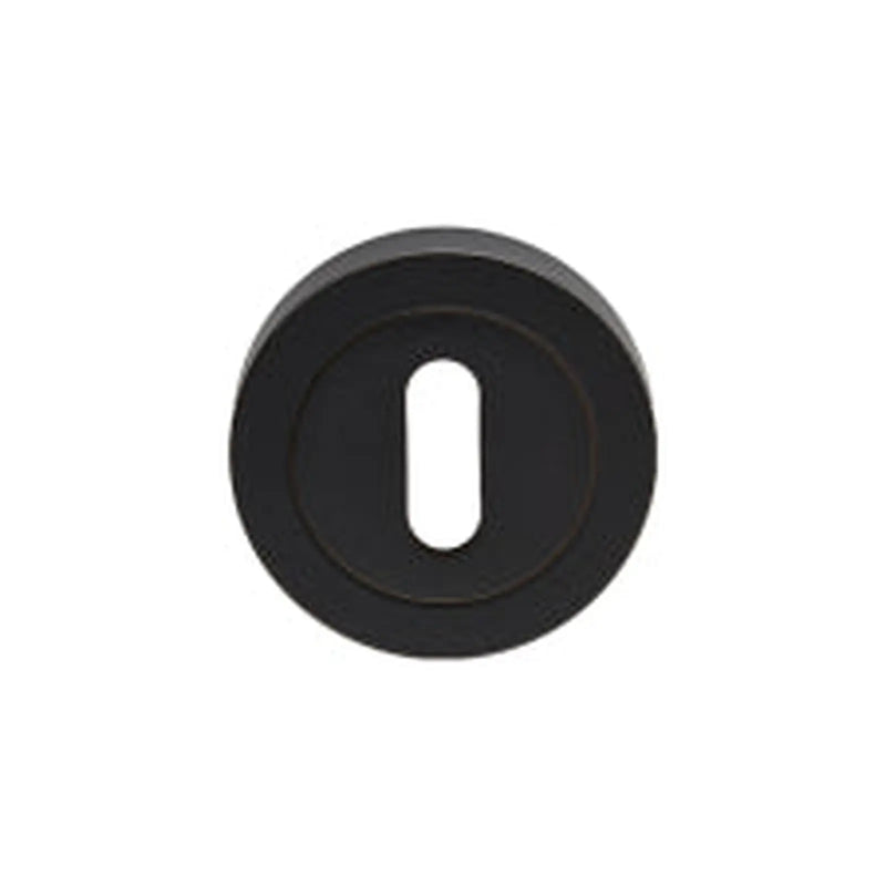 Escutcheon - Lock Profile - Screw-On Round Rose - Matt Black