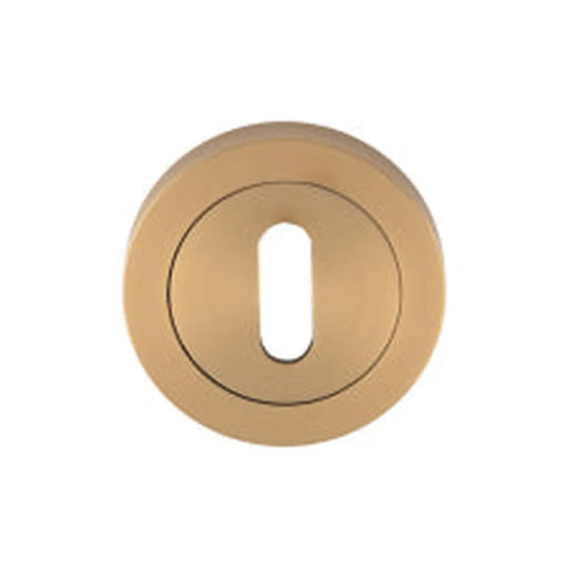 Escutcheon - Lock Profile - Screw-On Round Rose - Satin Brass