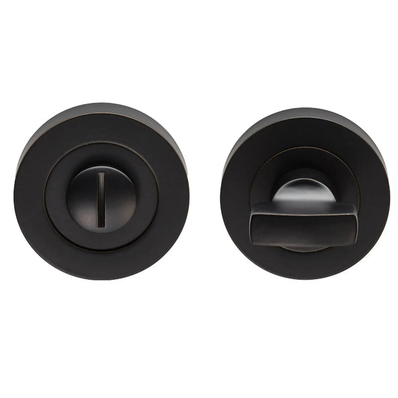 Turn & Release - 5Mm Spindle - Screw-On Round Rose - Matt Black