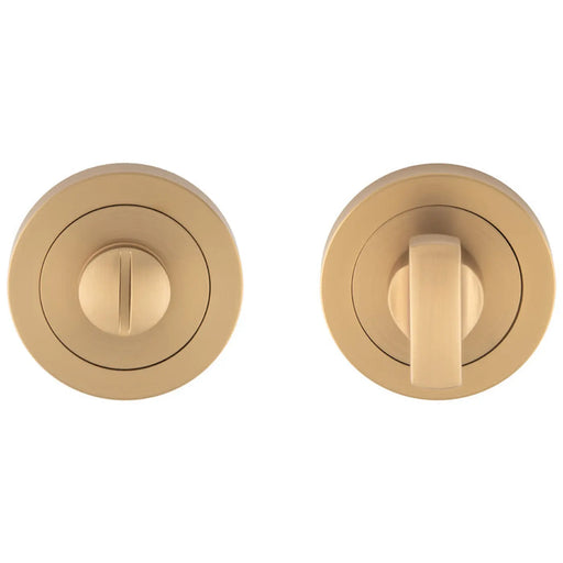 Turn & Release - 5Mm Spindle - Screw-On Round Rose - Satin Brass