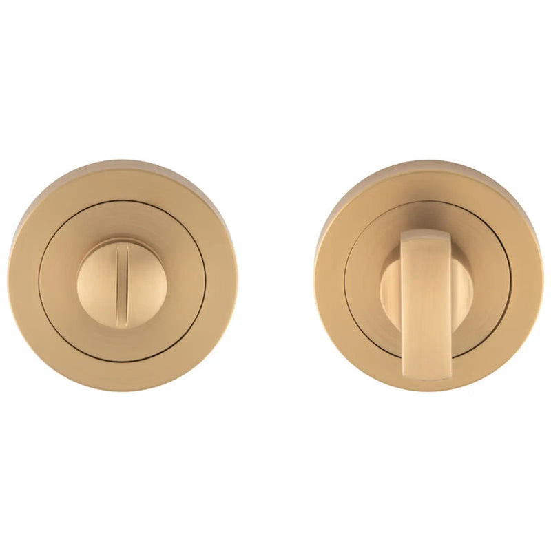 Turn & Release - 5Mm Spindle - Screw-On Round Rose - Satin Brass
