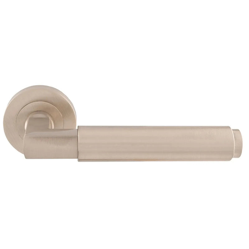 Masano Lever On Sprung Screw-On Round Rose - Satin Nickel